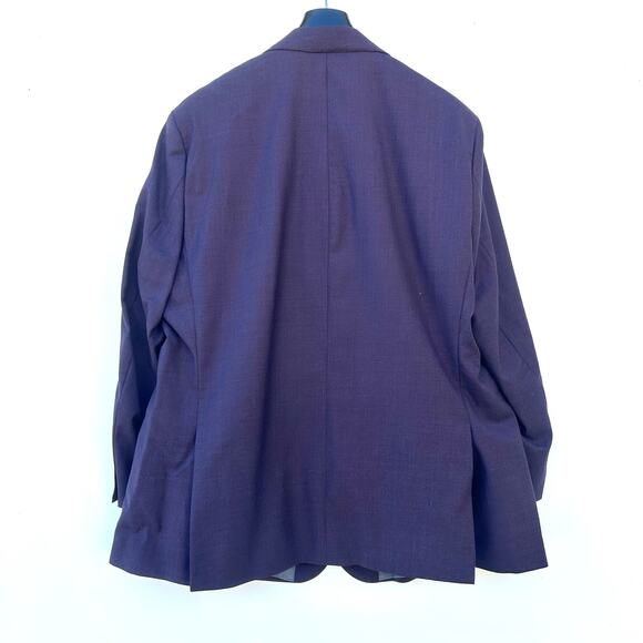 Paul Fredrick Wool Stretch Bengaline Suit Plum Purple Jacket 48R Pants 46W - Picture 4 of 12